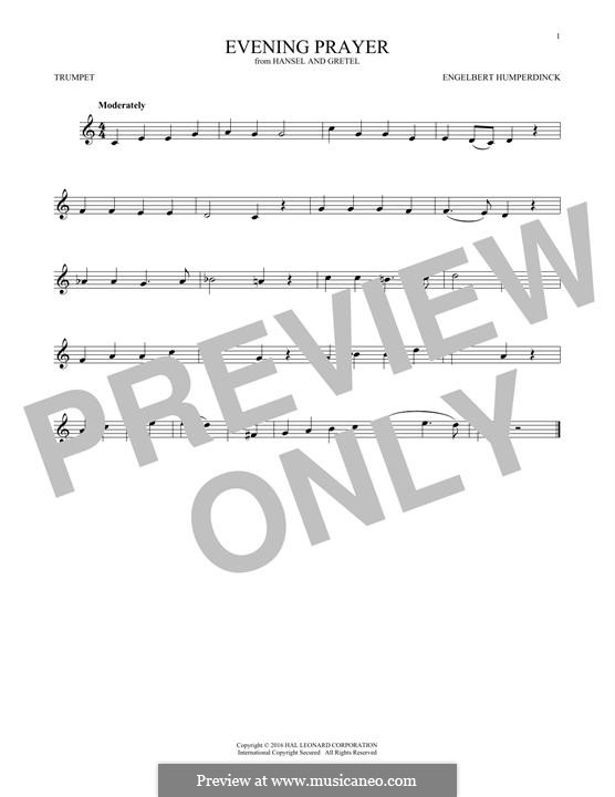 Evening Prayer: para trompeta by Engelbert Humperdinck