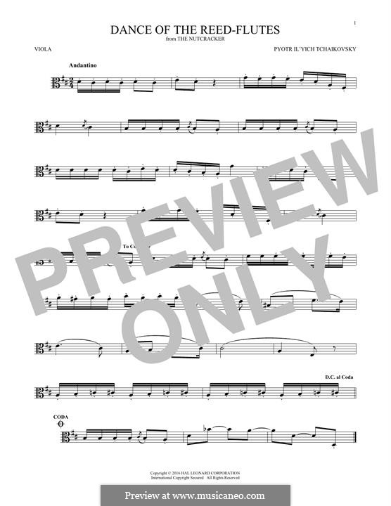 No.7 Dance of the Mirlitons: para viola by Pyotr Tchaikovsky