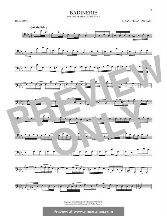 Badinerie: para trombone by Johann Sebastian Bach