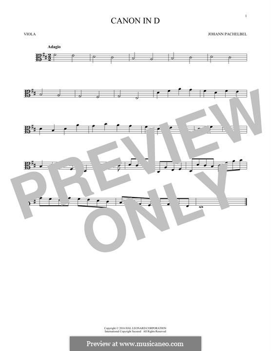 One instrument version: para viola by Johann Pachelbel