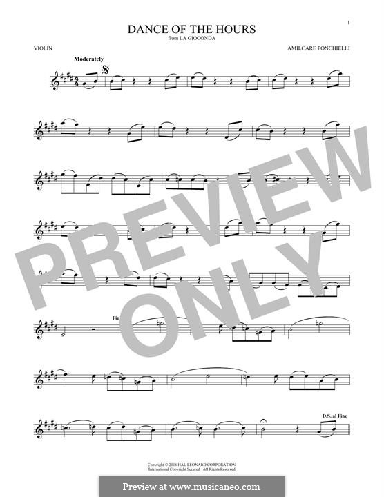 Dance of the Hours: para violino by Amilcare Ponchielli