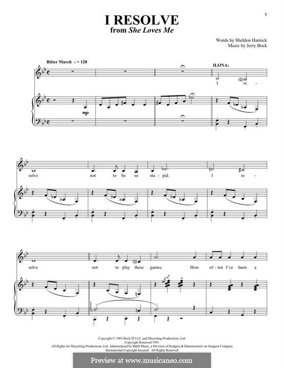 I Resolve: Para vocais e piano by Jerry Bock