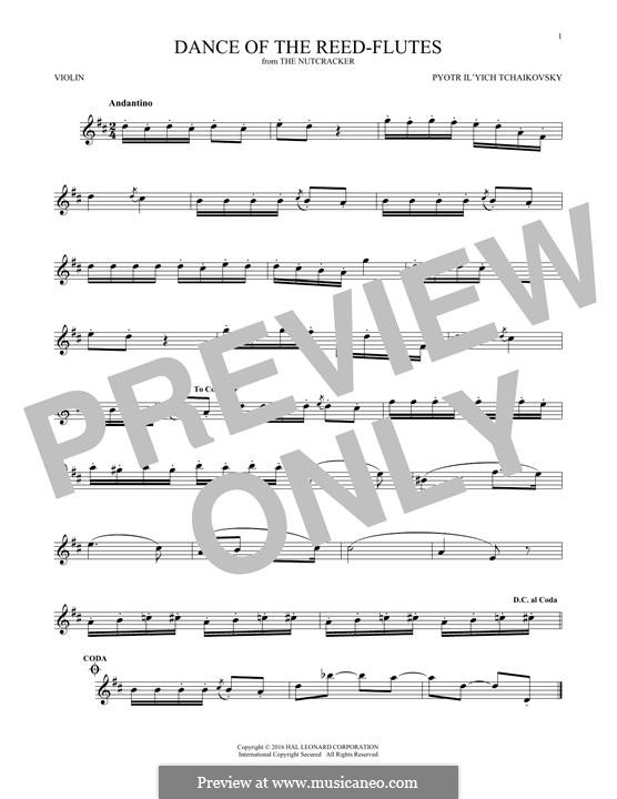 No.7 Dance of the Mirlitons: para violino by Pyotr Tchaikovsky
