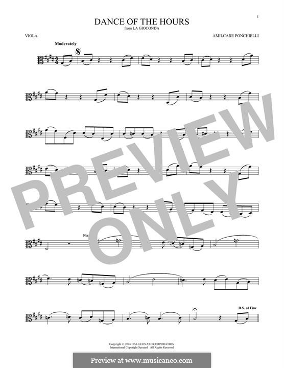 Dance of the Hours: para viola by Amilcare Ponchielli