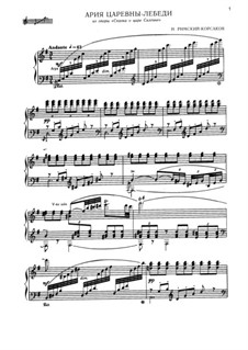 Aria of Swan-Bird: Para vocais e piano by Nikolai Rimsky-Korsakov
