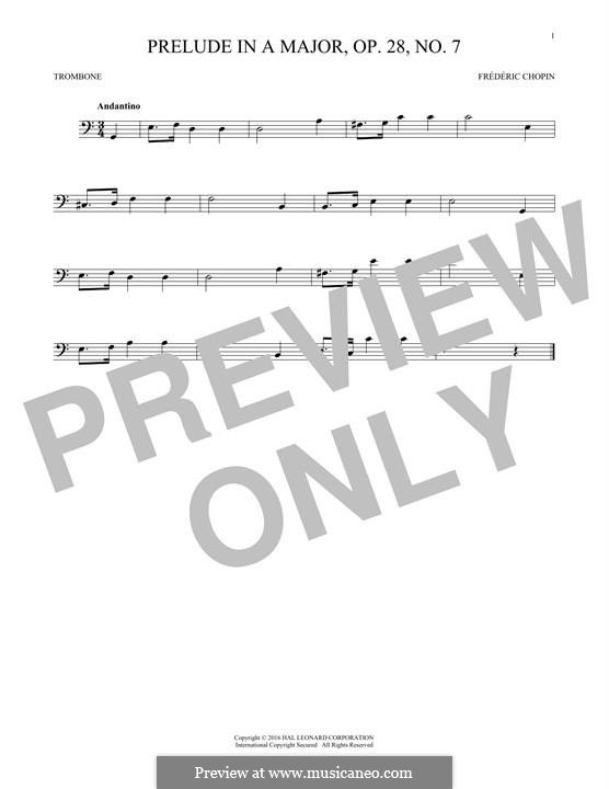 No.7 in A Major: para trombone by Frédéric Chopin