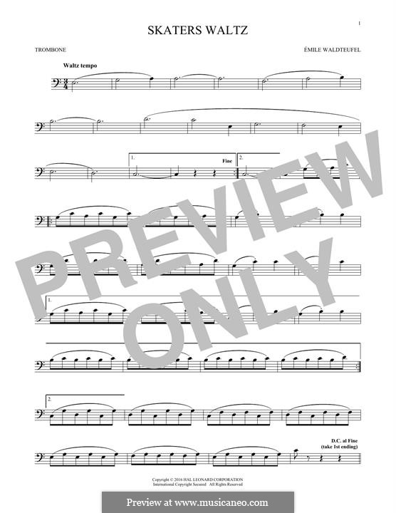 The Skaters Waltz: para trombone by Émile Waldteufel