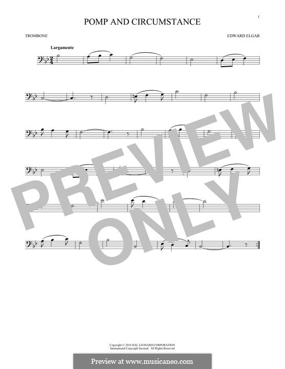 Pomp and Circumstance: para trombone by Edward Elgar