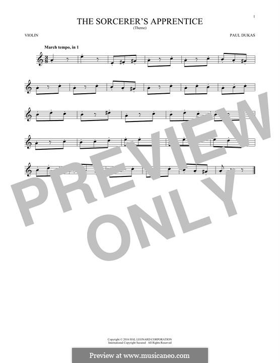 L'apprenti sorcier (The Sorcerer's Apprentice): para violino by Paul Dukas
