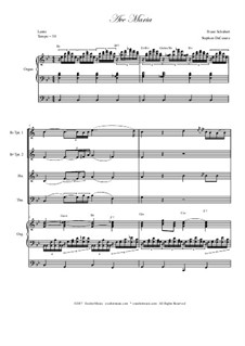 Quintet version: For brass and organ by Franz Schubert