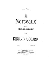 Four Pieces for String Trio, Op.5: parte viola by Benjamin Godard