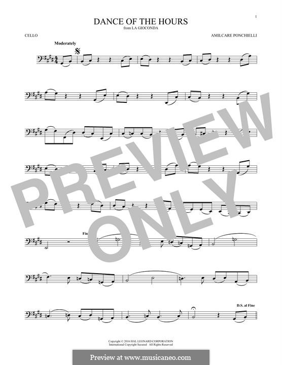 Dance of the Hours: para violoncelo by Amilcare Ponchielli