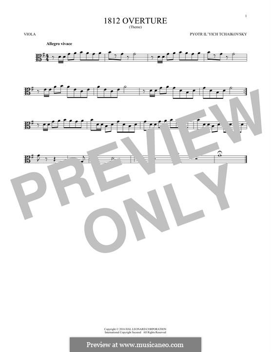 1812. Festival Overture, TH 49 Op.49: Theme, for viola by Pyotr Tchaikovsky