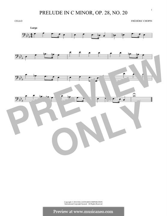 No.20 in C Minor: para violoncelo by Frédéric Chopin