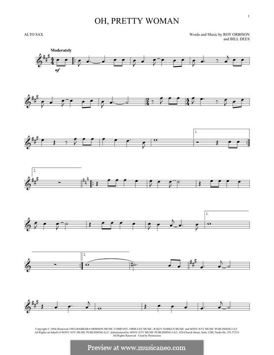 Oh, Pretty Woman: para Saxofone Alto by Bill Dees, Roy Orbison