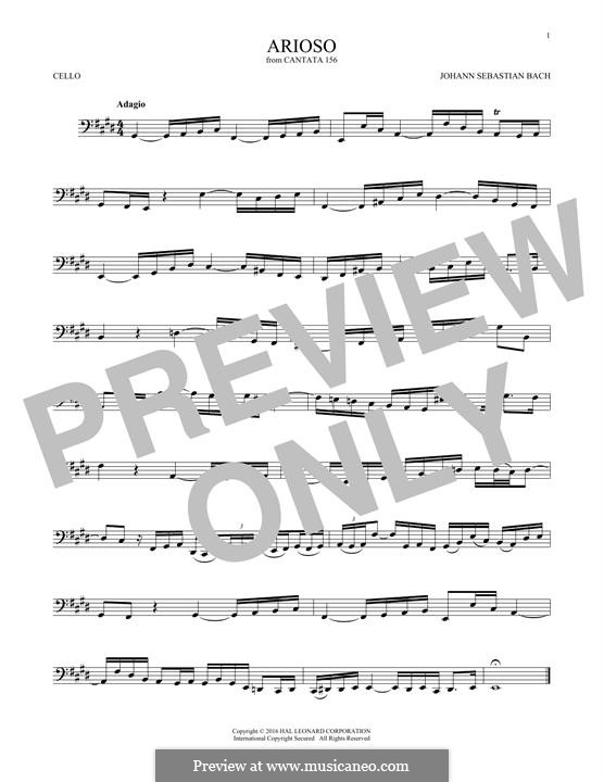 Arioso in G Major: para violoncelo by Johann Sebastian Bach