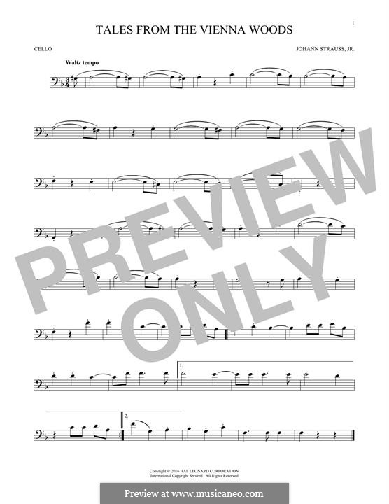 Tales from the Vienna Woods, Op.325: For cello (fragment) by Johann Strauss (Sohn)