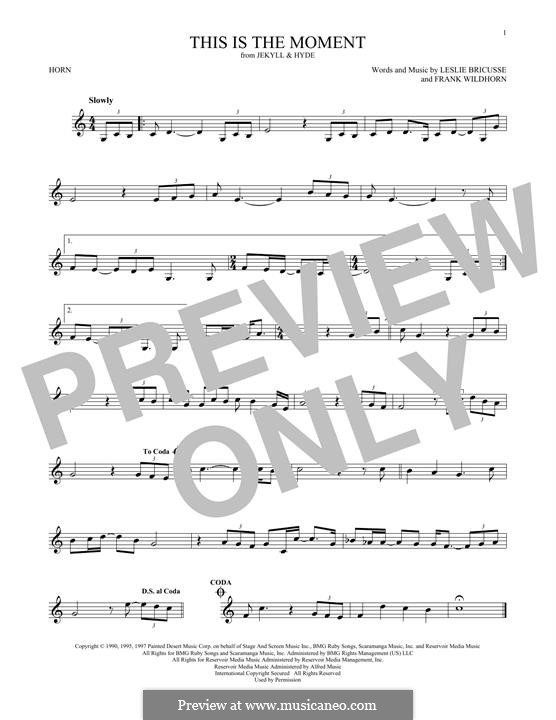 This Is The Moment (from Jekyll And Hyde): For horn by Frank Wildhorn