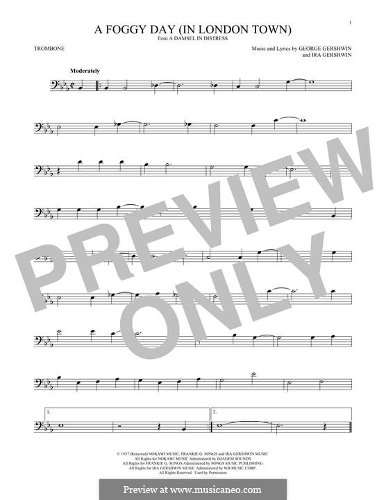 A Foggy Day (In London Town): para trombone by George Gershwin
