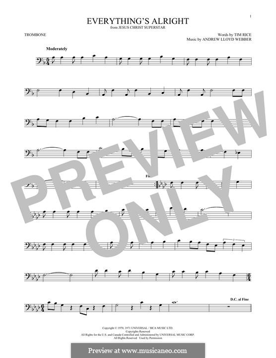 Everything's Alright: para trombone by Andrew Lloyd Webber