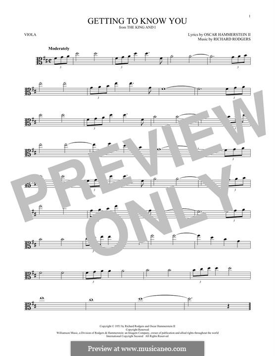 Getting to Know You (from The King and I): para viola by Richard Rodgers