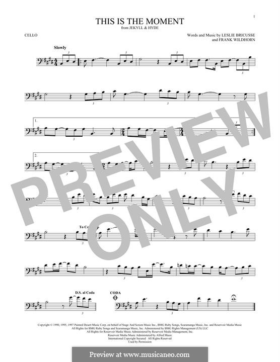 This Is The Moment (from Jekyll And Hyde): para violoncelo by Frank Wildhorn