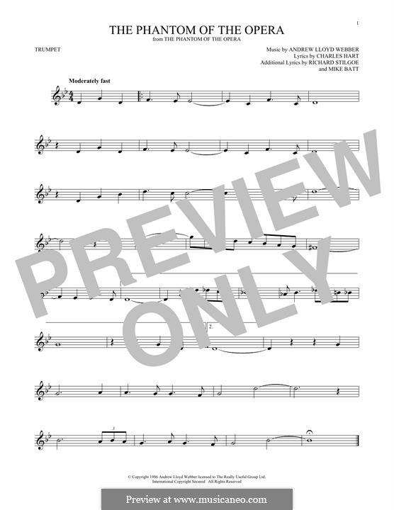 The Phantom of the Opera: para trompeta by Andrew Lloyd Webber