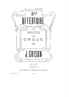 Organ Music. First Collection: Book II, Offertory No.2, Op.4 by Jules Grison