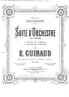 Suite for Orchestra in D Minor: arranjos para piano de quatro mãos by Ernest Guiraud