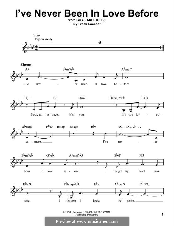 I've Never Been In Love Before (from Guys And Dolls) por F. Loesser em músicaNeo