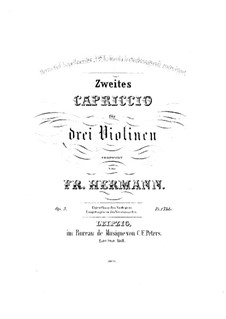 Capriccio No.2 for Three Violins, Op.5: violino parte II by Friedrich Hermann