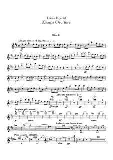 Zampa, ou La fiancée de marbre (Zampa, or the Marble Bride): Overture – oboes part by Ferdinand Herold