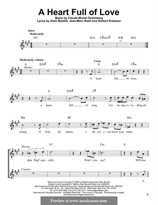 A Heart Full of Love: melodia by Claude-Michel Schönberg