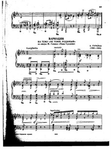 Variations on a Theme from Glinka's 'A Life for the Tsar': Variations on a Theme from Glinka's 'A Life for the Tsar' by Alexander Lvovich Gurilev