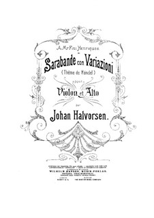 Saraband with Variations on Theme by Händel: partitura by Johan Halvorsen