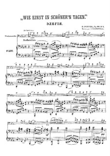 Pieces for Cello and Piano, Op.64: No.1 Once in Fairer Days for cello or violin – score, solo part by David Popper
