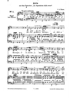 La deposizione della croce: Un guardo è bastante. Arrangement for voice and piano (or organ) by Johann Adolph Hasse