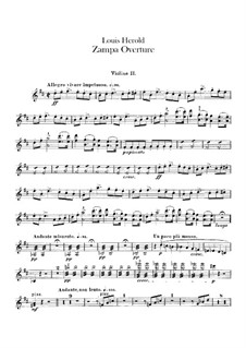 Zampa, ou La fiancée de marbre (Zampa, or the Marble Bride): abertura - violinos parte II by Ferdinand Herold