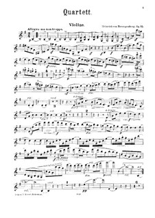 Piano Quartet No.1 in E Minor, Op.75: parte do violino by Heinrich von Herzogenberg