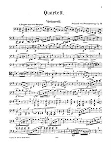 Piano Quartet No.1 in E Minor, Op.75: parte violoncelo by Heinrich von Herzogenberg