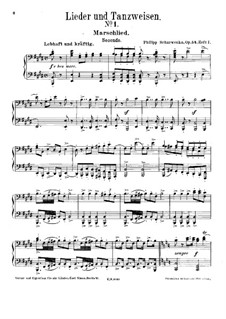 Lieder und Tanzweisen für Klavier, vierhändig, Op.54: livro I by Philipp Scharwenka