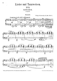 Lieder und Tanzweisen für Klavier, vierhändig, Op.54: livro II by Philipp Scharwenka