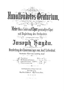 Unfinished Oratorio: Unfinished Oratorio by Joseph Haydn