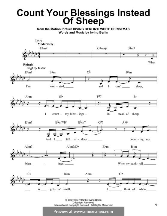 Count Your Blessings Instead of Sheep: melodia by Irving Berlin