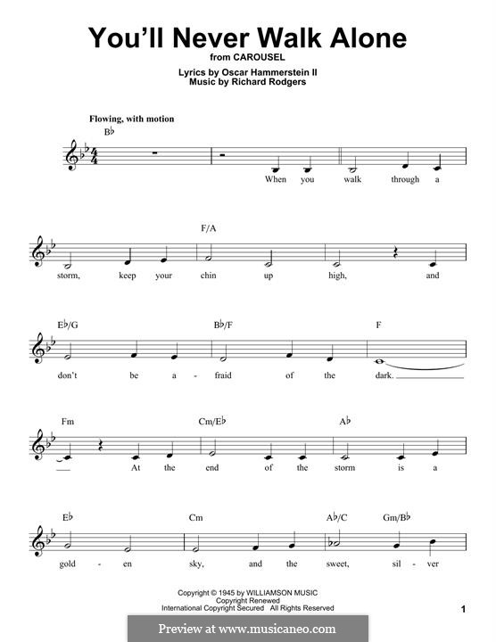 You Ll Never Walk Alone From Carousel Por R Rodgers Em Musicaneo
