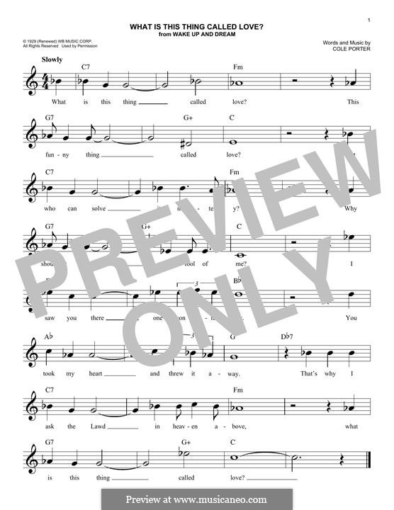 What Is This Thing Called Love?: melodia by Cole Porter