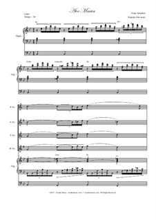 Quintet version: For saxophones and organ by Franz Schubert