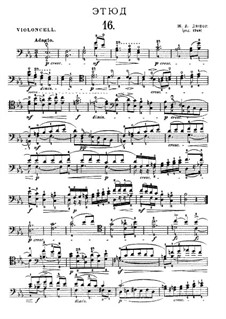 Twenty-One Etudes for Cello: Etude No.16 in E Flat Major by Jean-Louis Duport