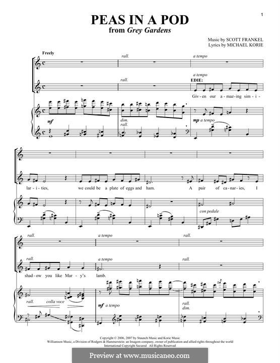 Peas in a Pod: Para vocais e piano by Scott Frankel