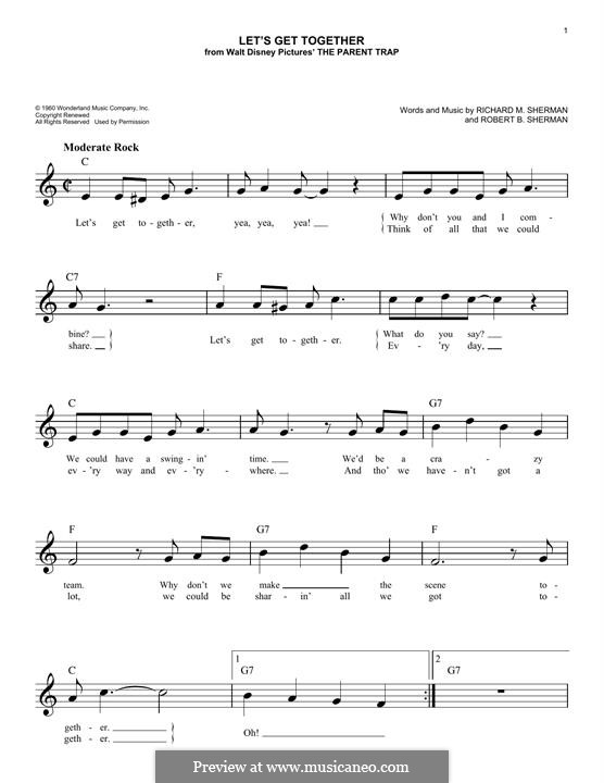 Let's Get Together: melodia by Richard M. Sherman, Robert B. Sherman